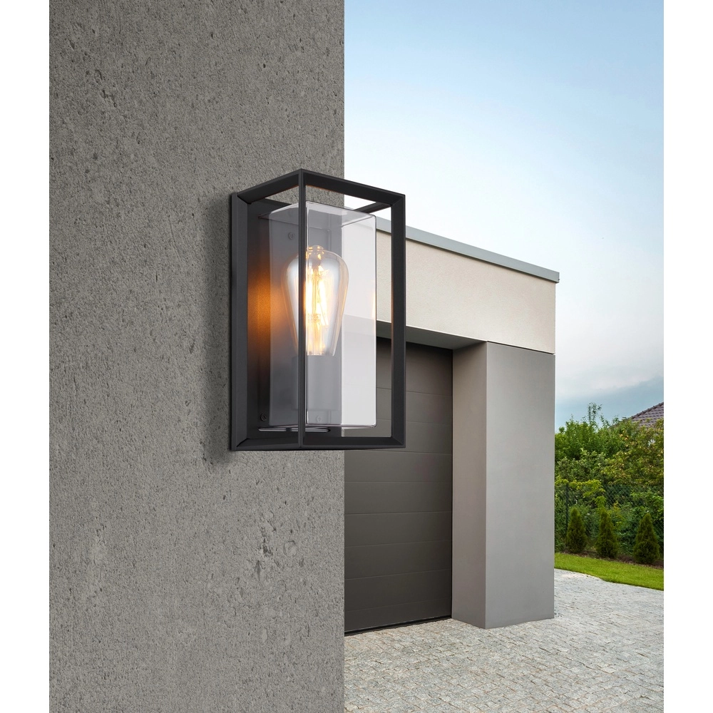 Außenwandlampe Logana Schwarz Globo 9007371465811