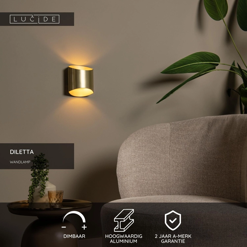 Design-Wandlampe Diletta Gold Lucide 5411212093547