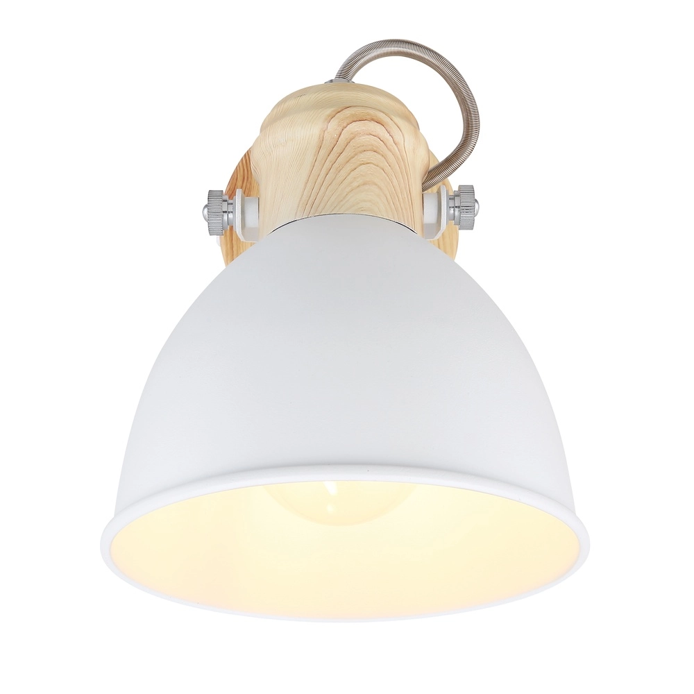 Skandinavische Wandlampe Wiho Weiß mit Holz Globo 9007371409174