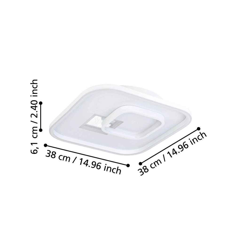 Design-Deckenlampe Tiriolo LED – Weiß – 38x38 cm Eglo 9008606316380