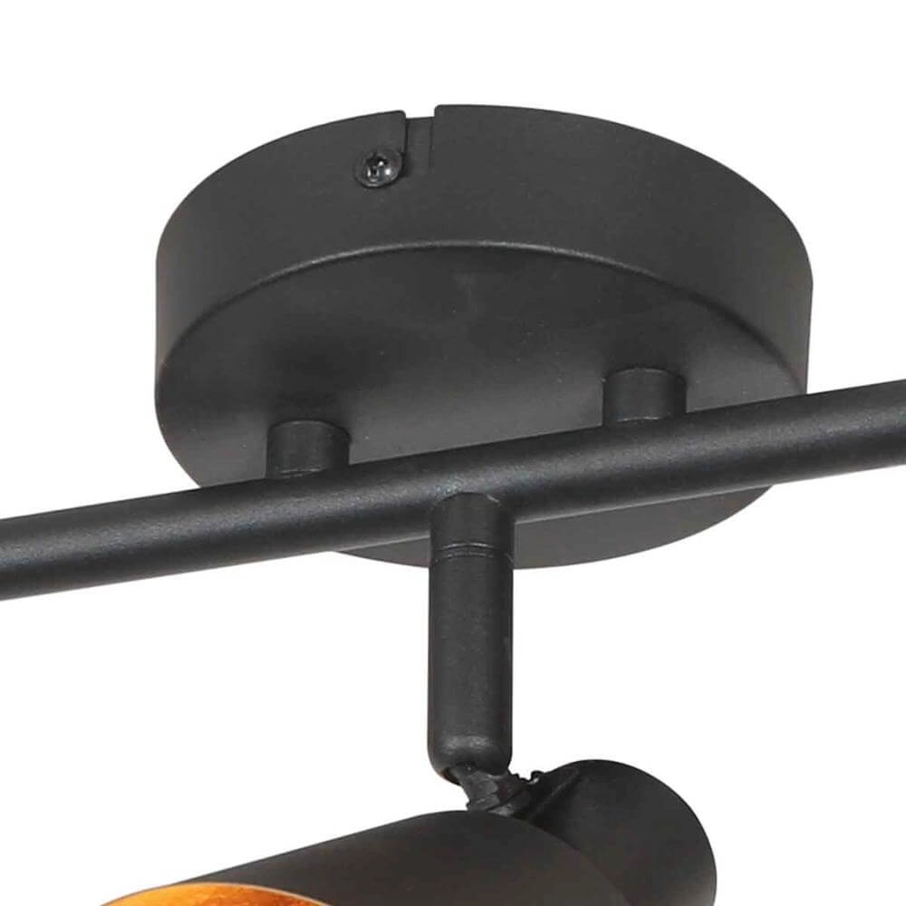 Deckenlampe Oeroe schwarz mit goldenen 3-flammig Steinhauer 8712746176346