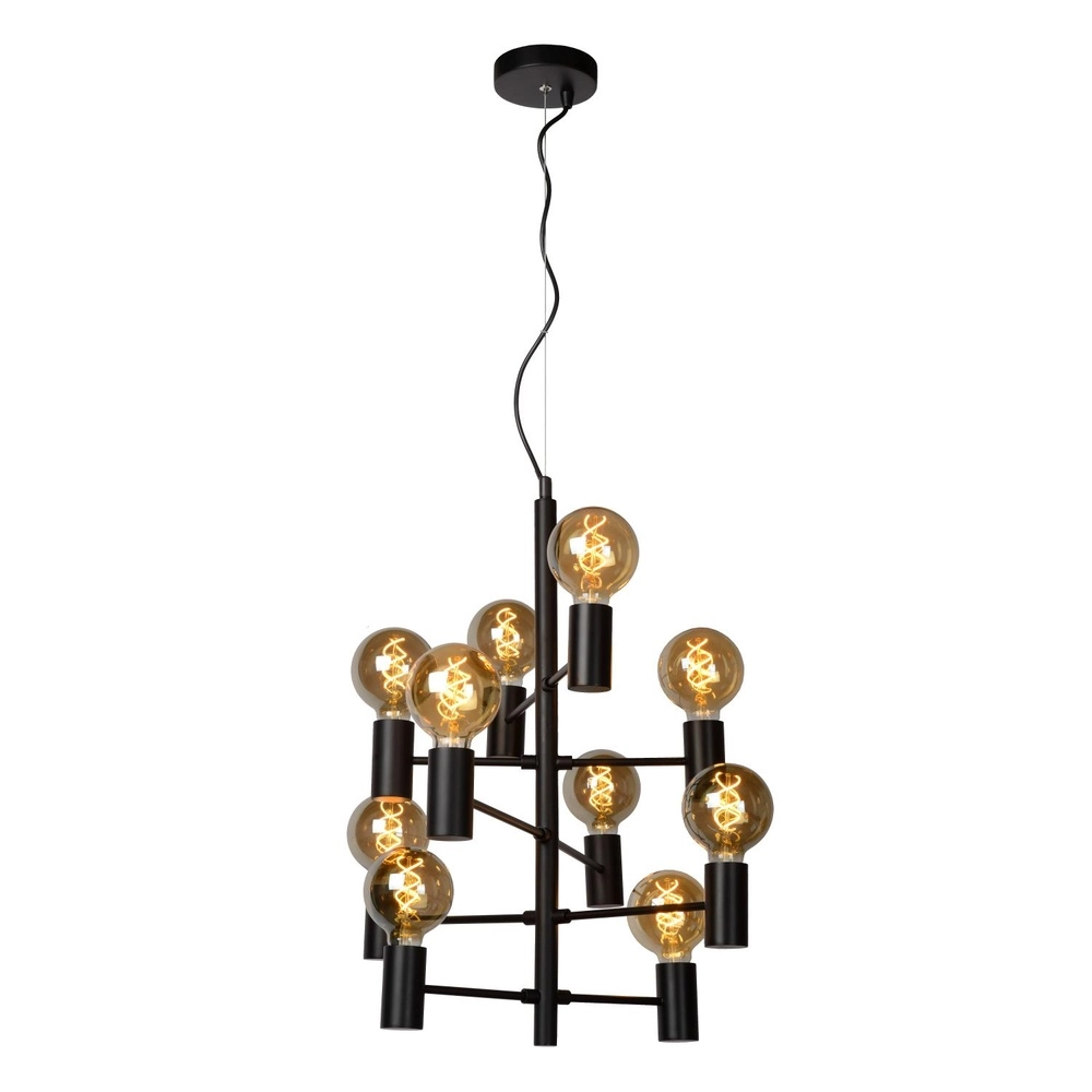 Pendellampe Leanne 10-Licht Schwarz Lucide 5411212211101