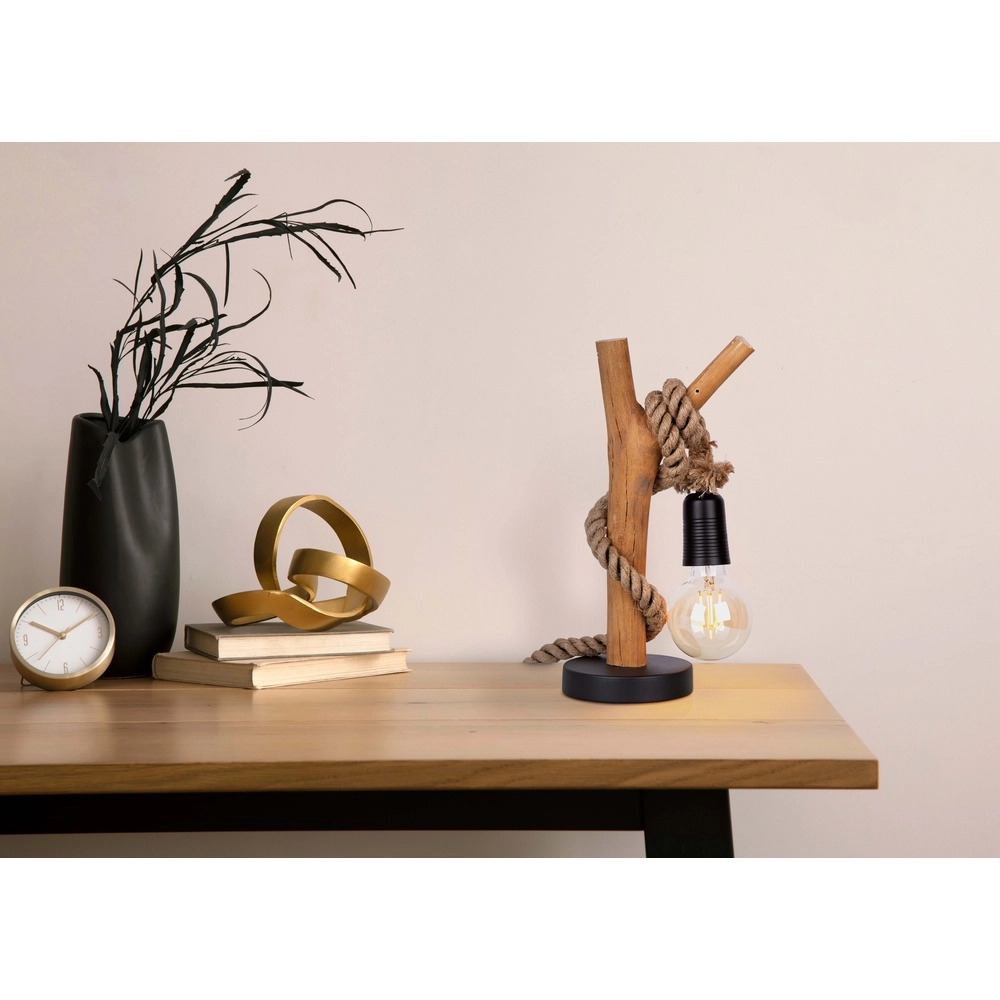 Holztischlampe Nerida Mit Seil Globo 9007371475636