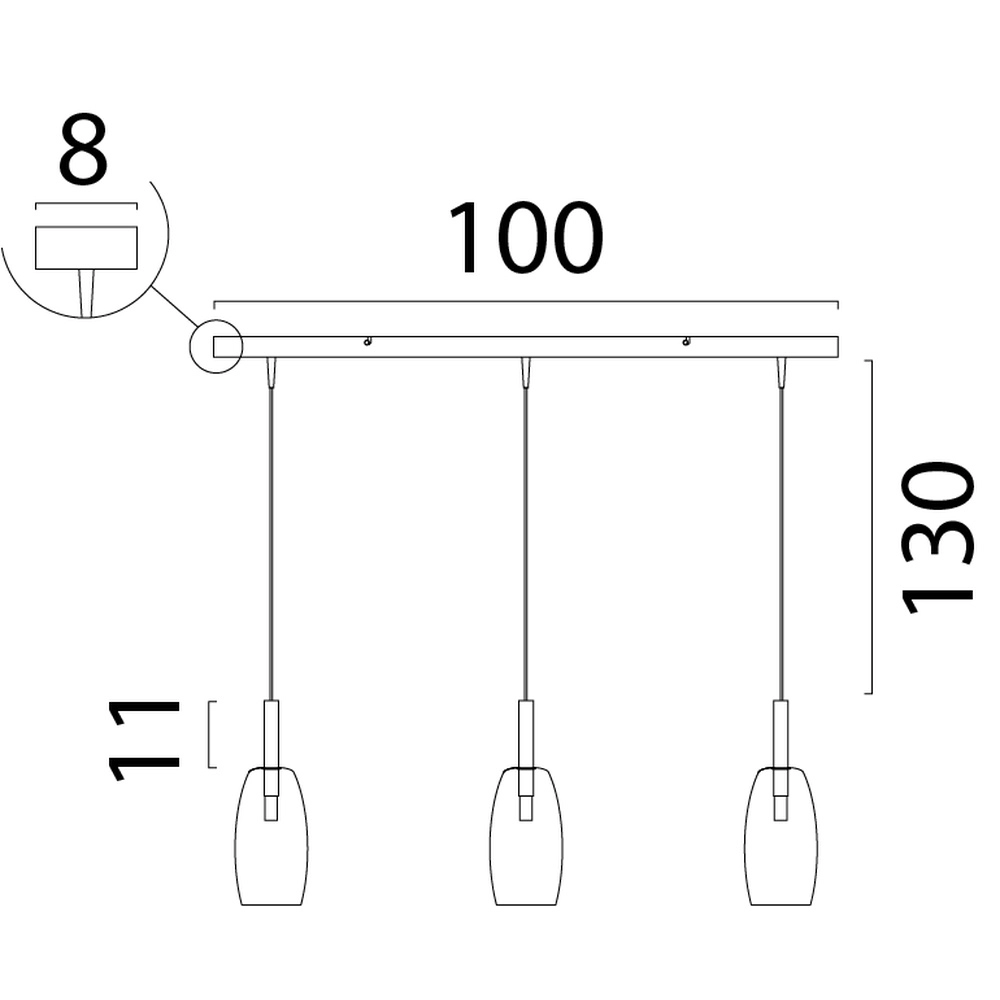 3L Pendellampe Ø 11,5 cm Lido Olive mit rauchverdünnendem Glas Masterlight 8718121324777