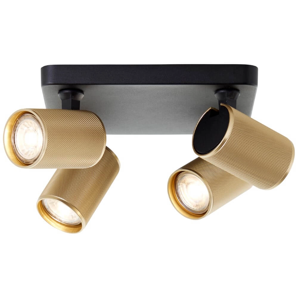 Quadratischer Aufbaustrahler Marty schwarz mit gold Brilliant 4004353424434