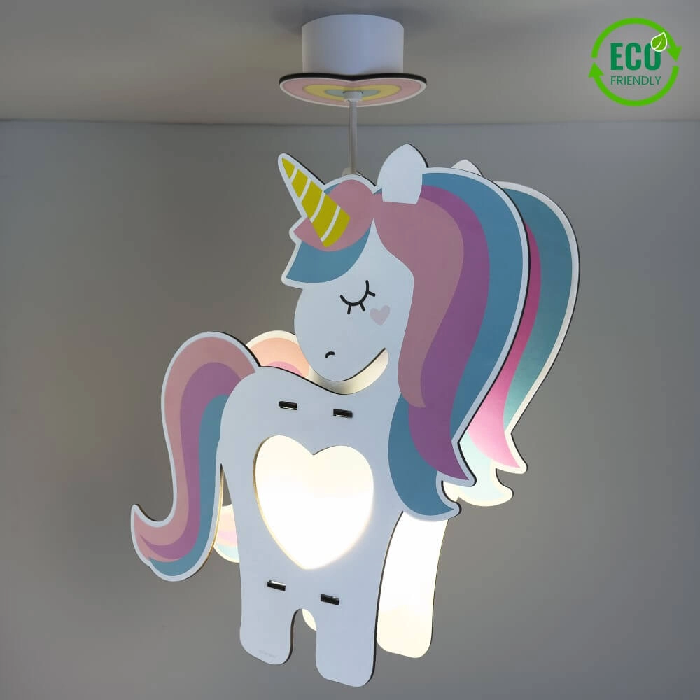 Pendelleuchte für Kinderzimmer Unicorns schwarz mit weißem Fenster Dalber 8420406415970