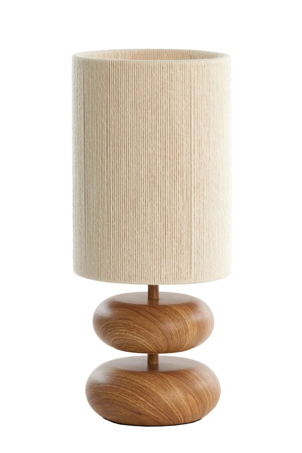 Tischlampe Danialo Holz mit Creme 50cm Light & Living 8717807710071