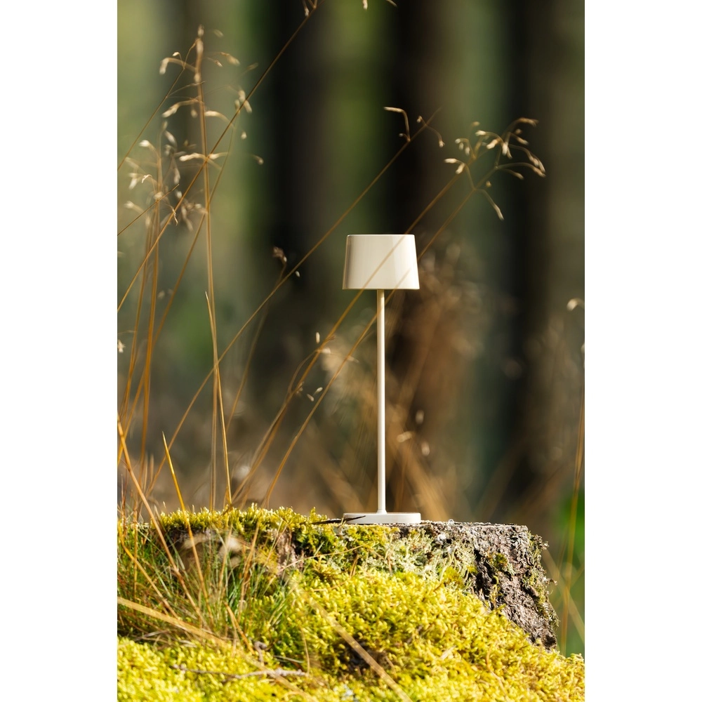 Tischlampe Capri mini sandbrauner glänzender wiederaufladbarer KonstSmide 7318300030386