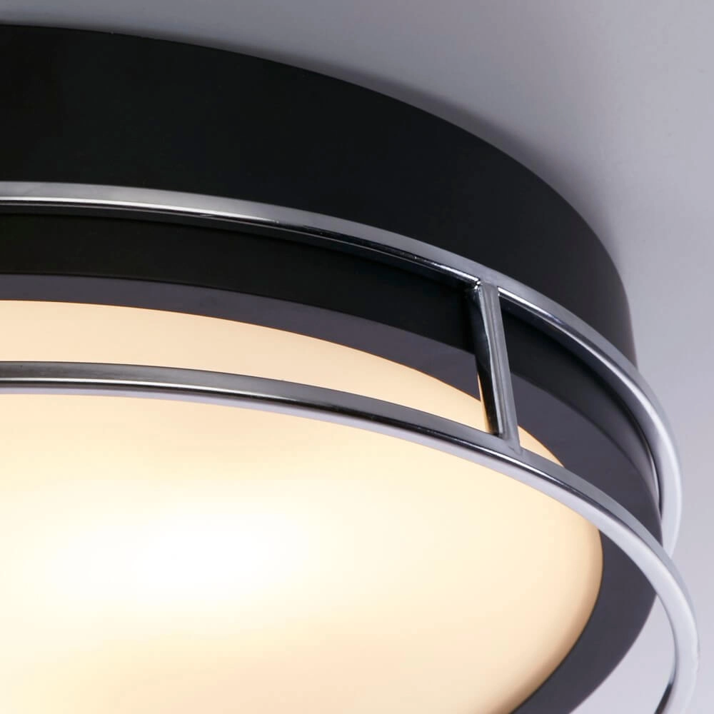 Designer-Deckenleuchte Pheonix Ø 40cm schwarz mit silber Searchlight 5053423251028