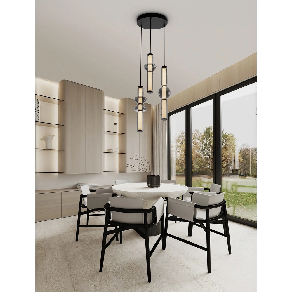 Design-Pendelleuchte Ulon 3-flammiges Rauchglas Lyora 5212017474193