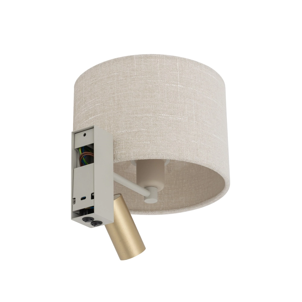 Cremefarbene Wandlampe Santana mit Tischlampenschirm Lyora 5903139116541