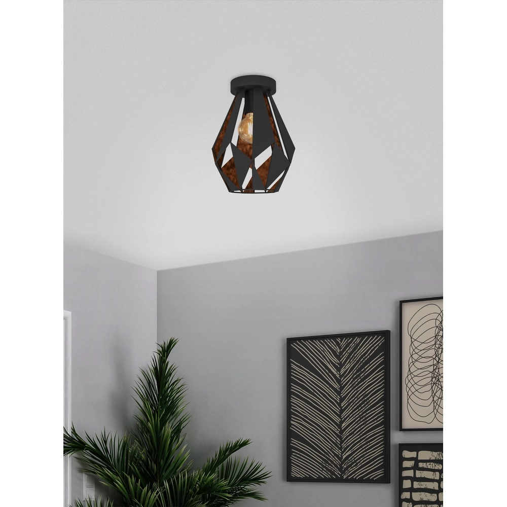 Deckenlampe Carlton 1 Ø 20cm – schwarz Eglo 9002759307882