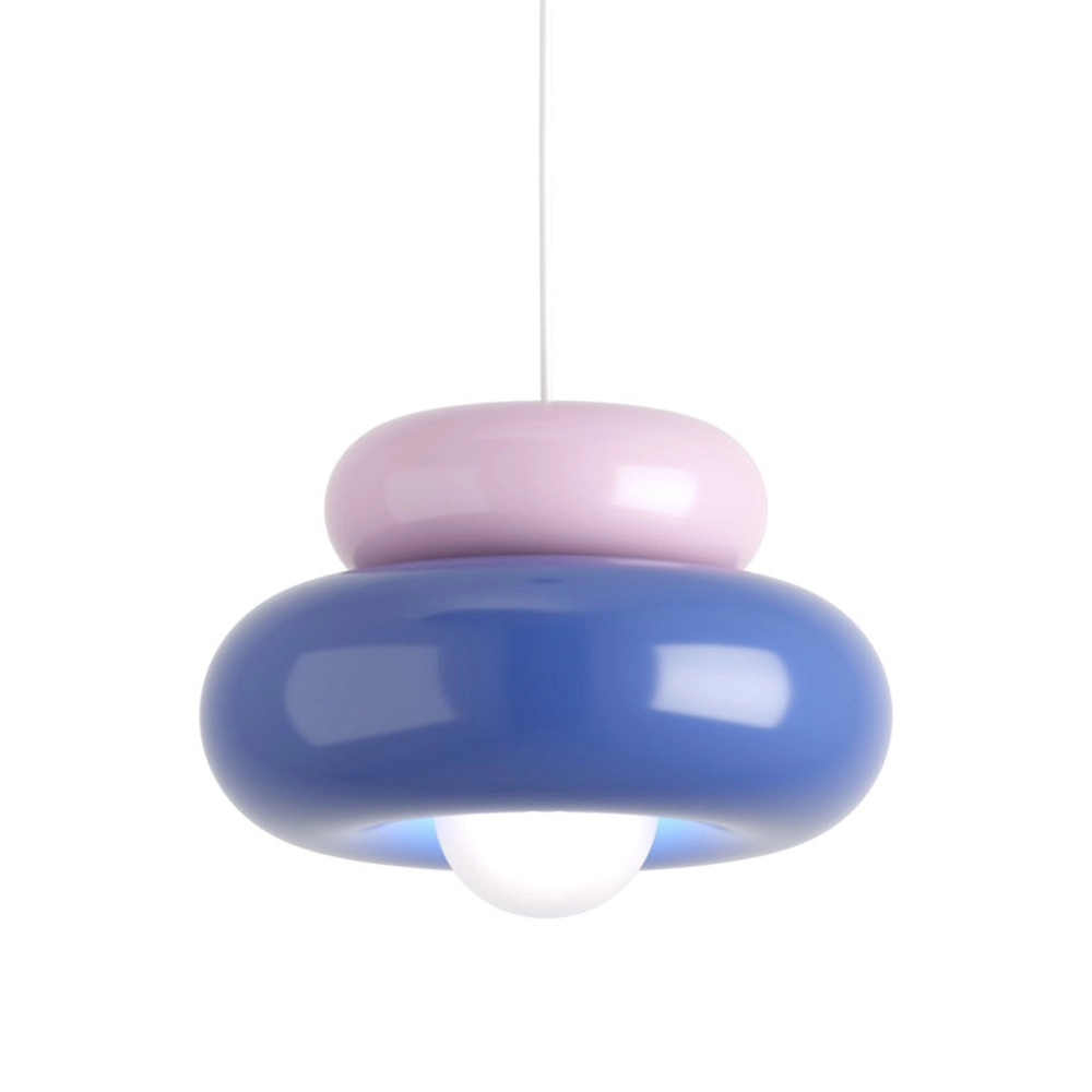 Design-Pendellampe Torchiarolo Rosa mit Blau