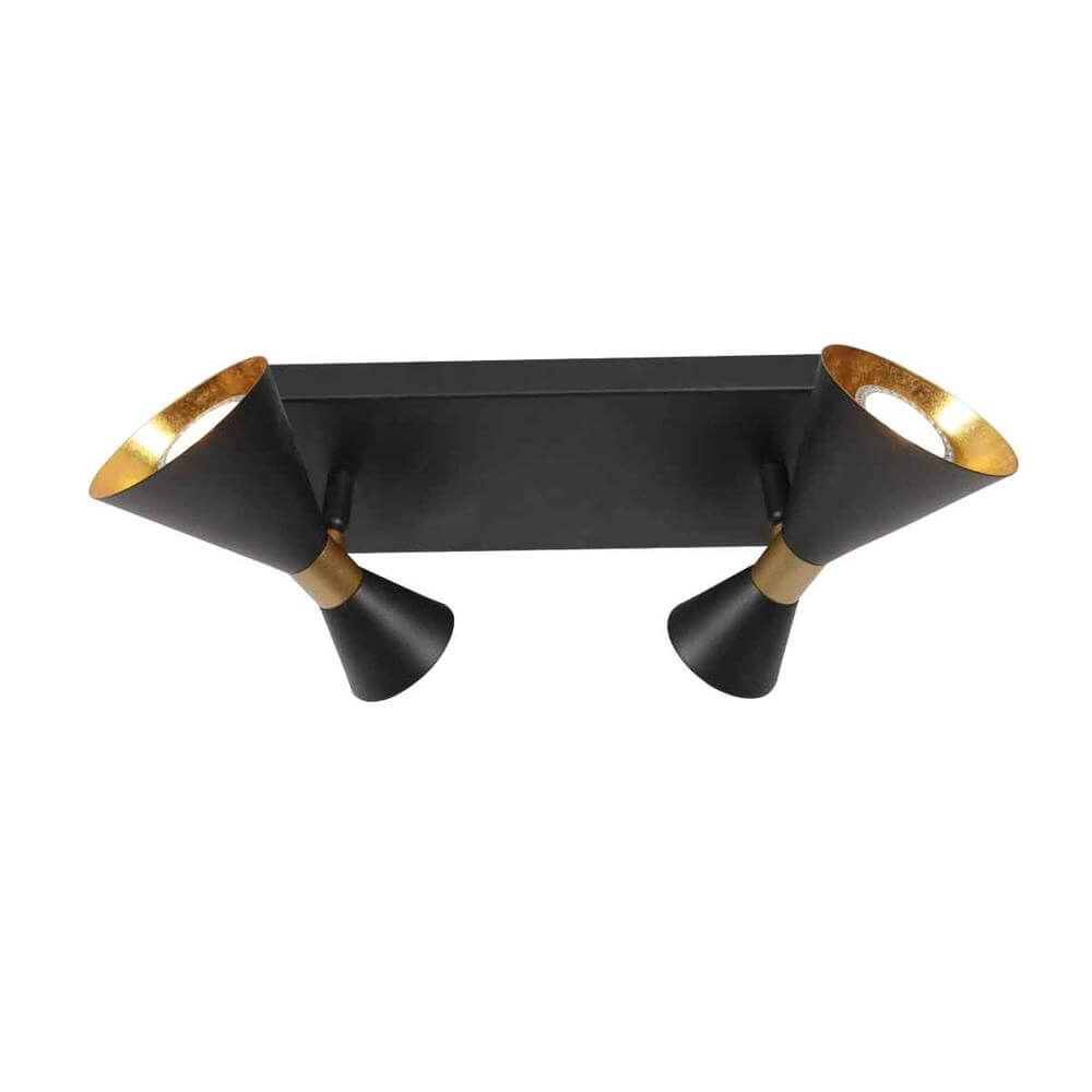 Design-Deckenleuchte Preto Schwarz mit goldenem Double Steinhauer 8712746176292