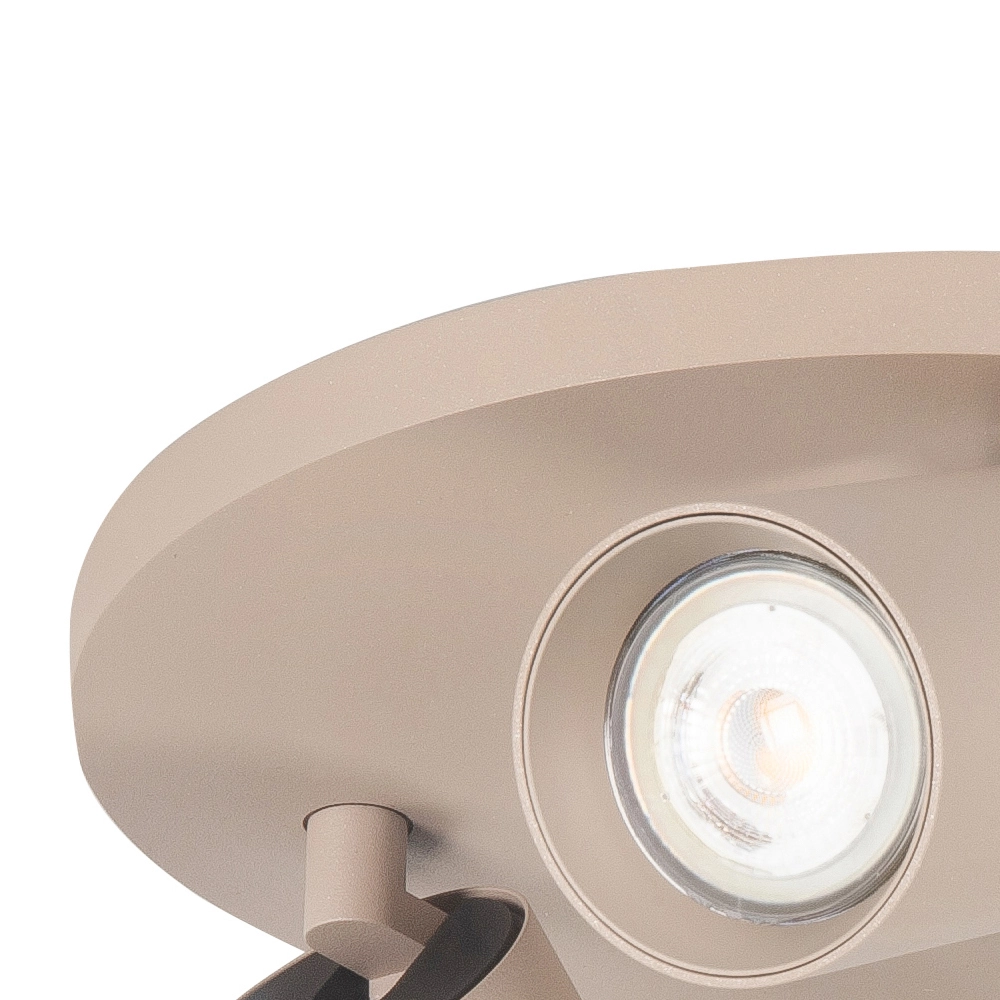 Aufputz-Spot Mila 3-flammig rund sandbraun Highlight 8718379050411