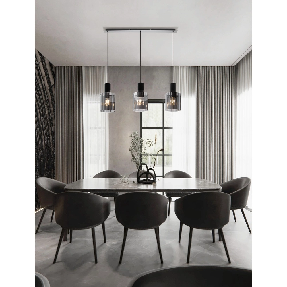 Design-Pendelleuchte Mirbi 3-flammig schwarz gerade Lyora 5212017468444
