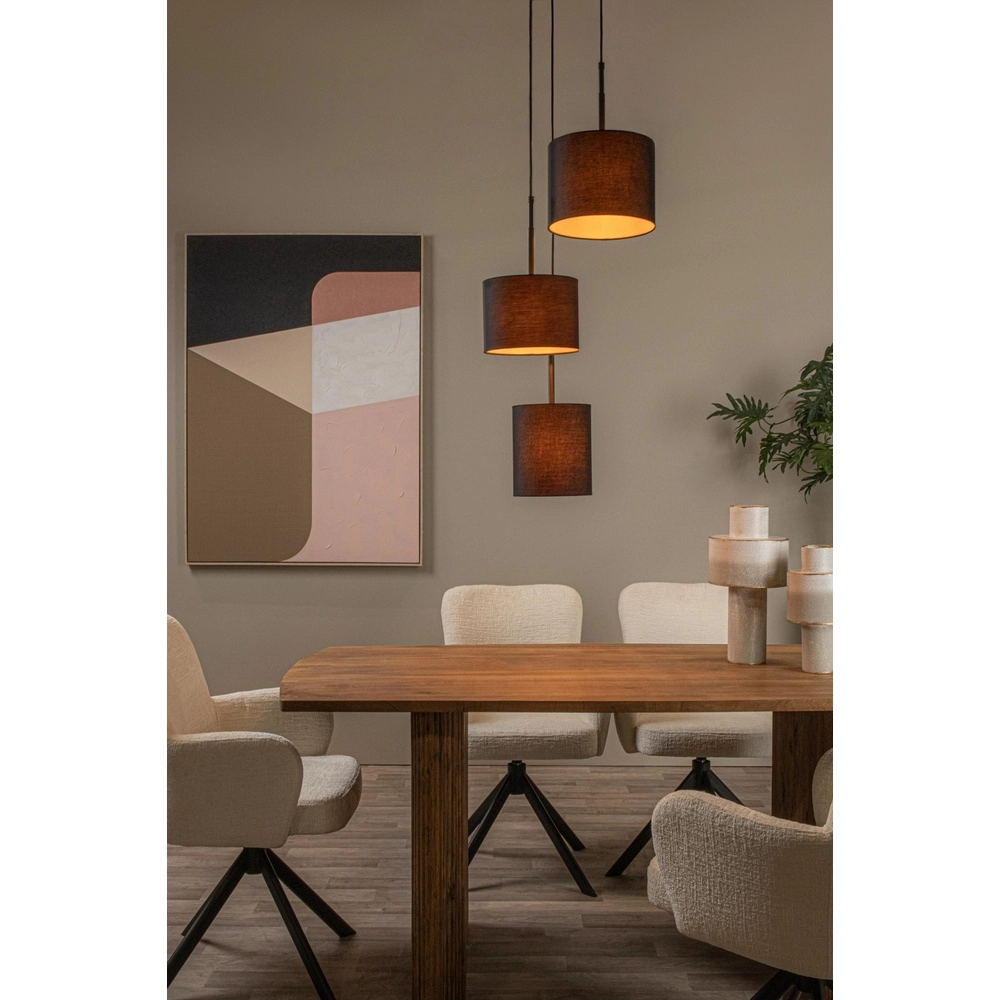 3-Licht Pendellampe Maya Schwarz Lucide 5411212452580