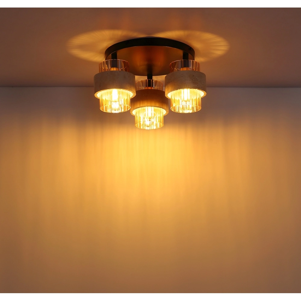 Deckenlampe Daren Schwarz mit Marmor Globo 9007371586660