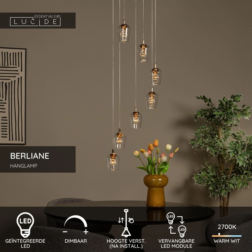 Einzigartige Pendellampe Berliane 7-Licht-Patrone Lucide 5411212011022