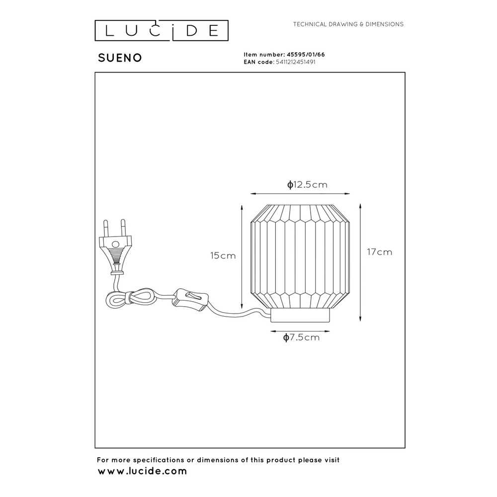 Tischlampe Sueno Pink Lucide 5411212451491
