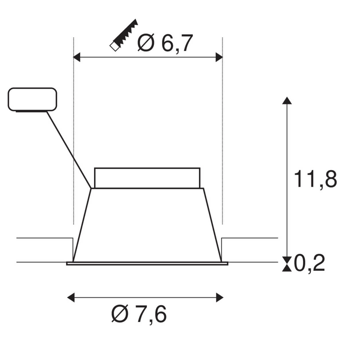 Einbaustrahler Horn GU10 Blower Door weiß getestet SLV 4024163255202