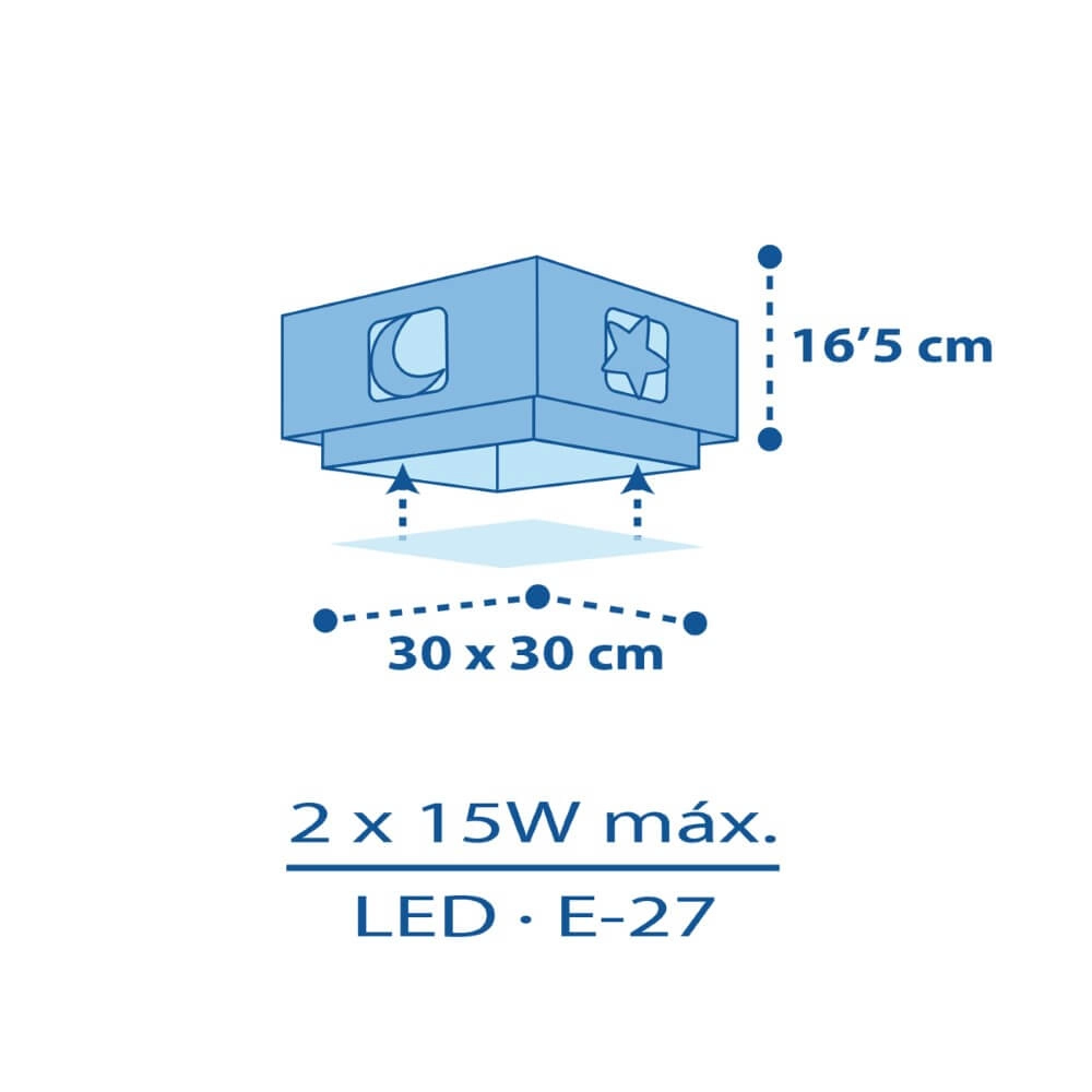 Quadratische Deckenlampe Moonlight Dalber 8420406001586