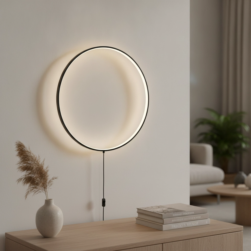 Stehlampe Ring schwarz Ø 45cm