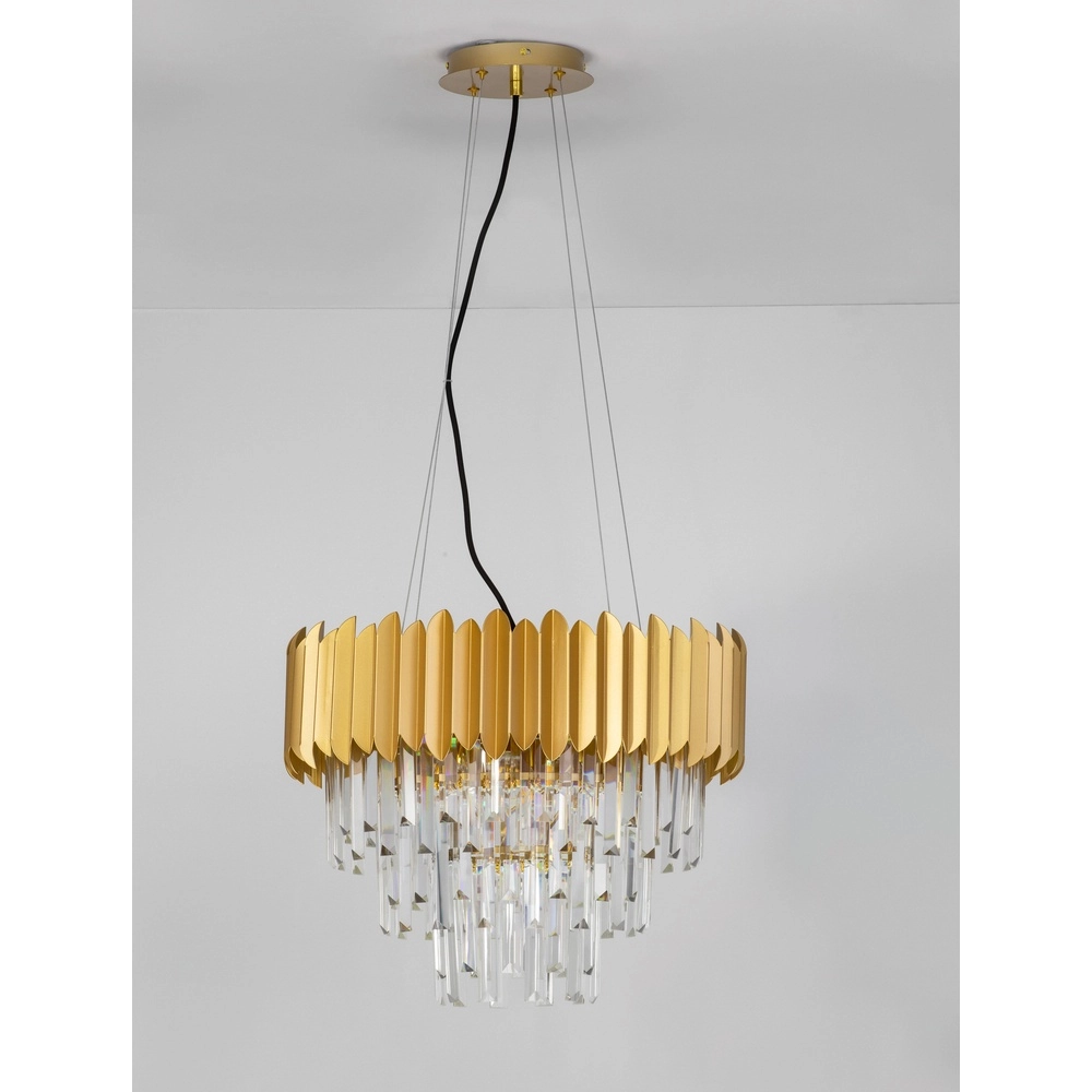 Pendelleuchte Magnolia Gold und Kristall Ø 50cm Lyora 5212017434968