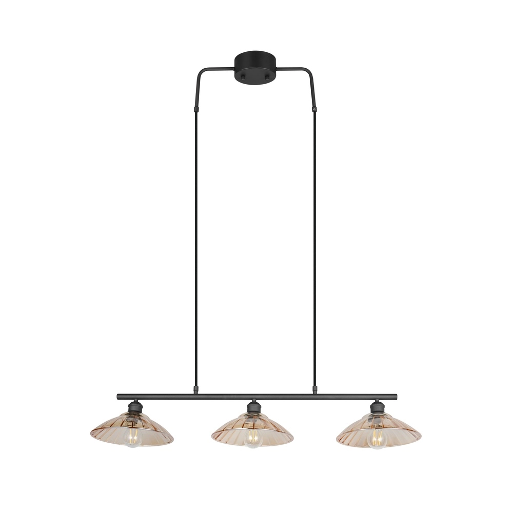 Klassische Pendellampe Eluna 3-Licht Schwarz Trio 4017807682502