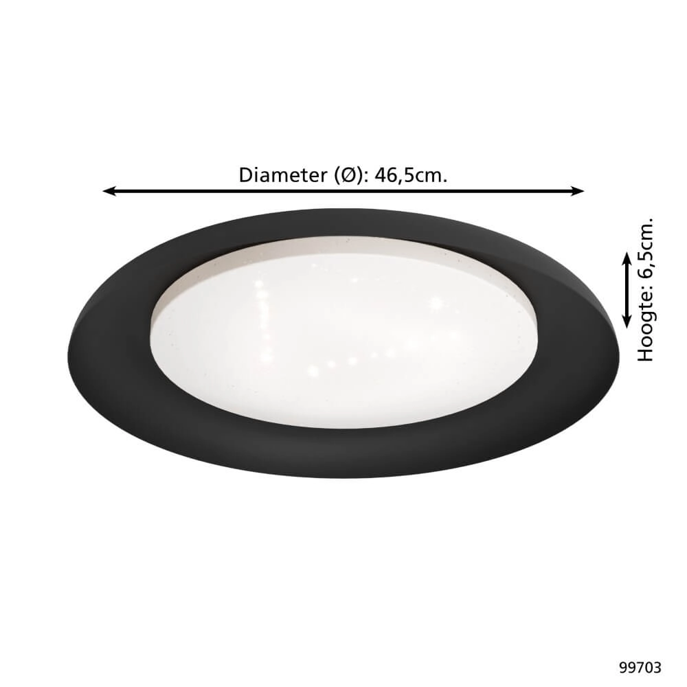 Schwarze Deckenlampe Penjamo Ø 46,5cm Eglo 9002759997038