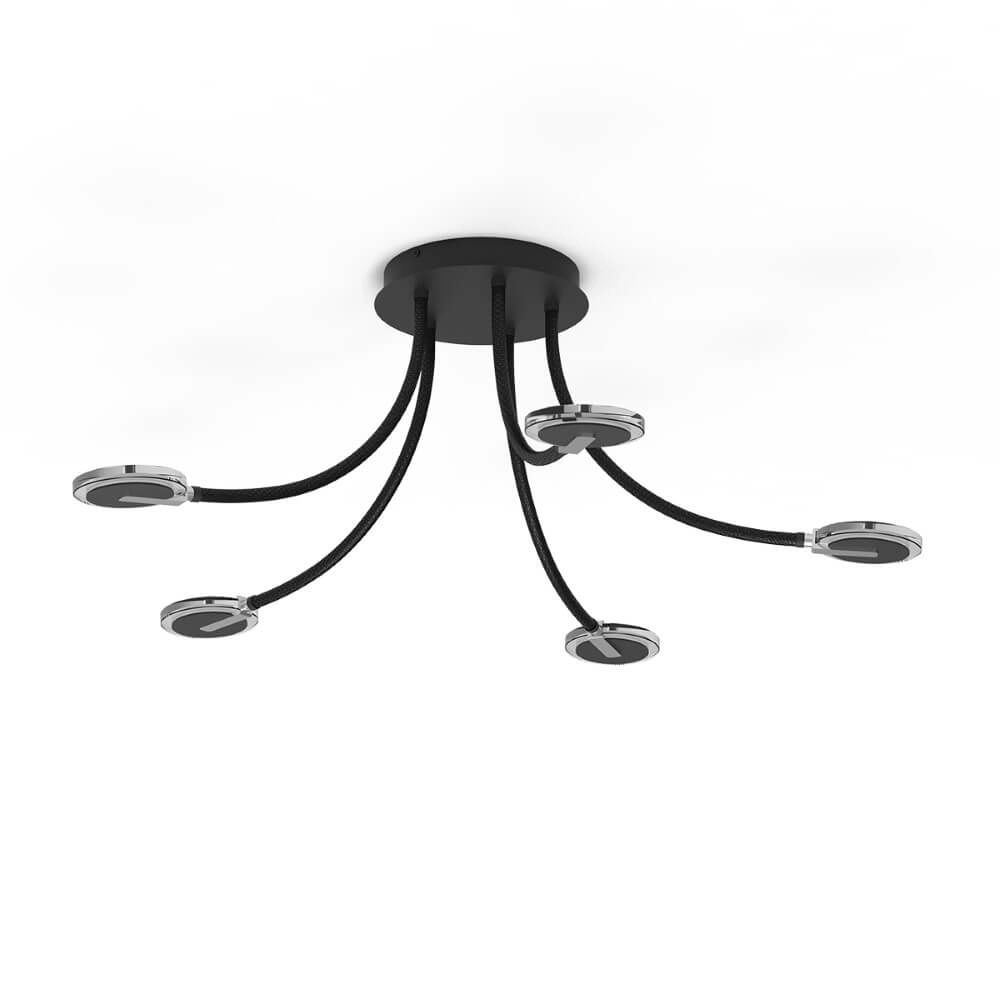 Flexible LED-Deckenleuchte Turound Schwarz