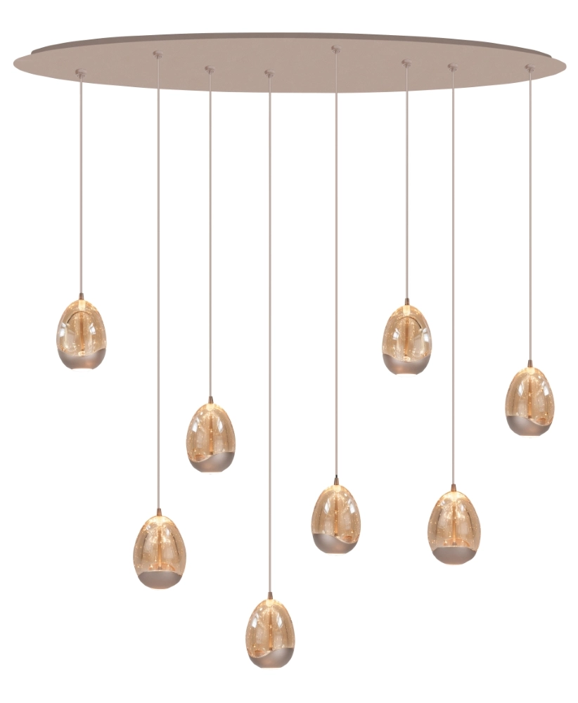 Pendellampe Champagne Egg 8-Fenster-Oval