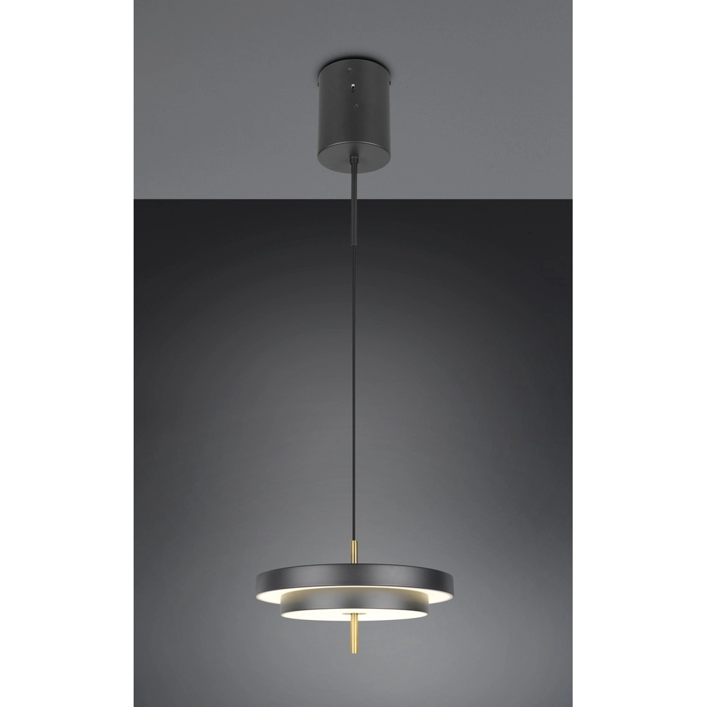 Design-Pendelleuchte Keaton schwarz mit gold Ø 40cm Trio 4017807653366