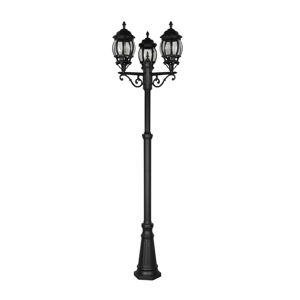 Laterne Elvo 3 Kronen schwarz Trio 4017807543841