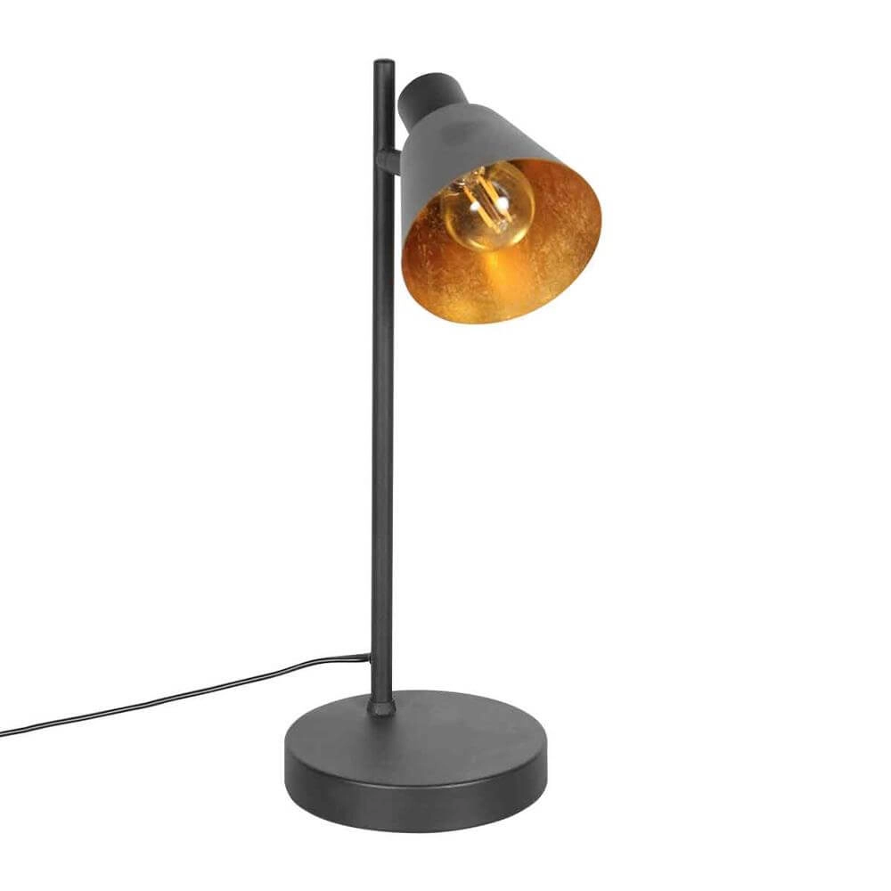 Tischlampe Oeroe schwarz mit gold Steinhauer 8712746176353