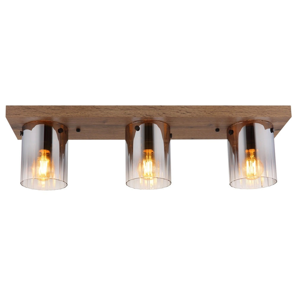 Deckenlampe Underwood Holz 3-Licht Globo 9007371484034