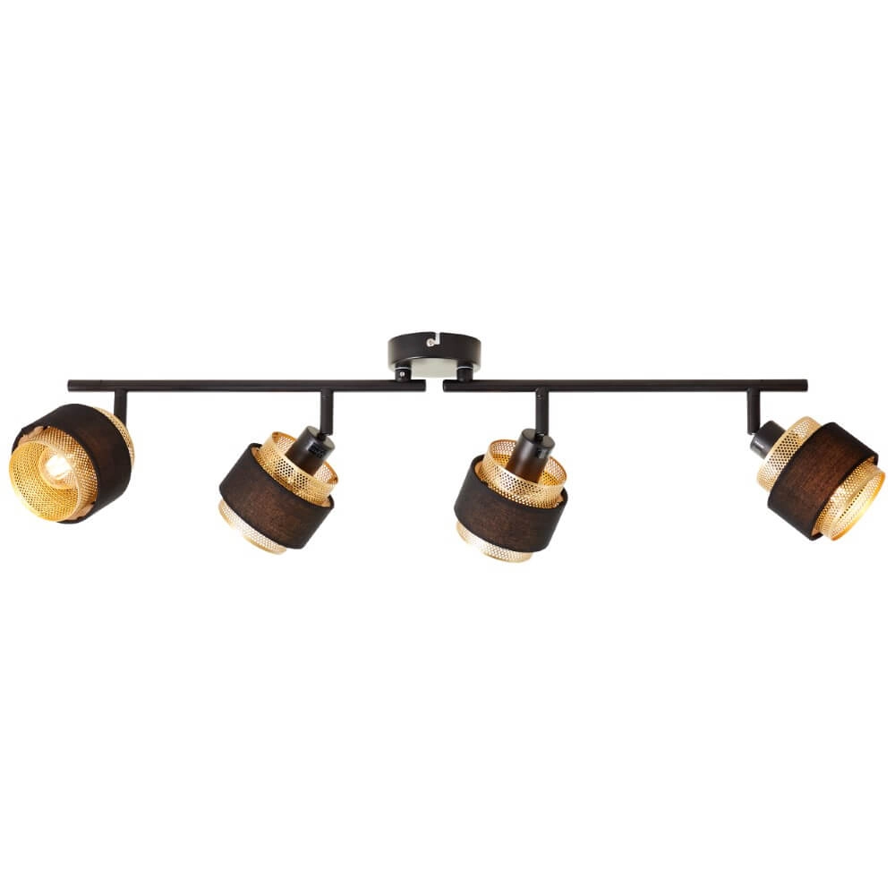 Deckenleuchte mit 4 Leuchten Grove schwarz mit gold Brilliant 4004353424120