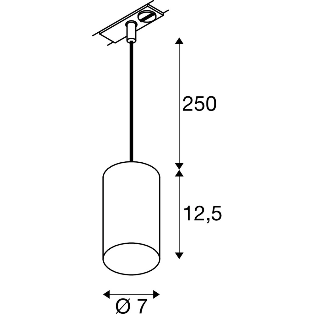 Pendelleuchte für Schiene Asto Tube 1-phasig schwarz SLV 4024163306553