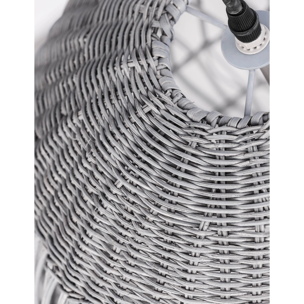Graue Pendelleuchte Destin Rattan Ø 46,5cm Lyora 5212017416667