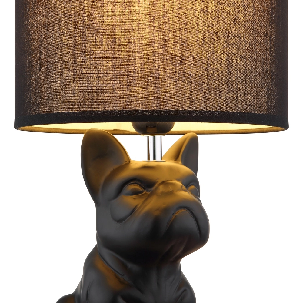 Tischlampe Dogo Hund Schwarz mit Mütze Globo 9007371566686