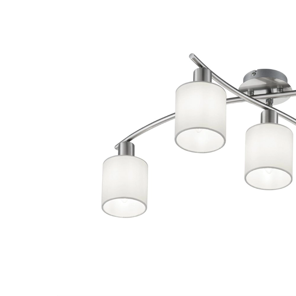 Deckenleuchte Garda 5-leichte Nickelmatte mit weiß Trio 4017807349214