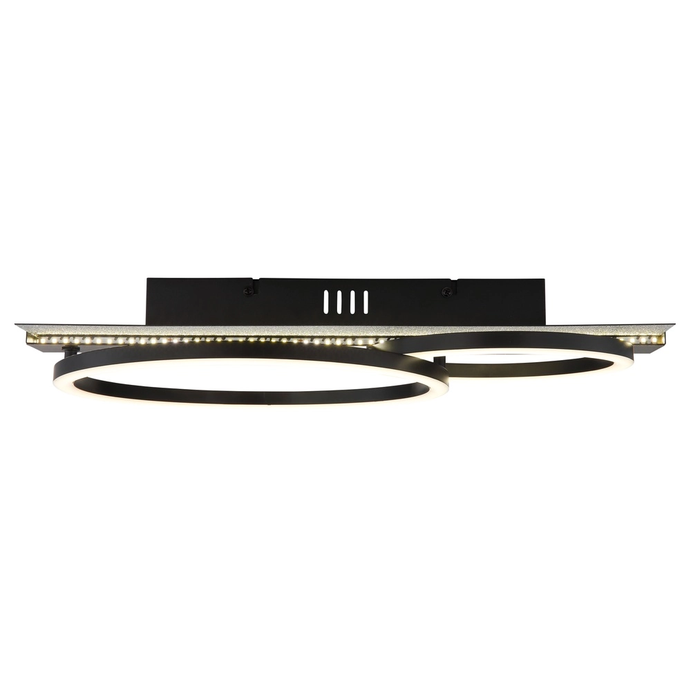 Schwarze Deckenlampe Norberto 2 Ringe Globo 9007371566839