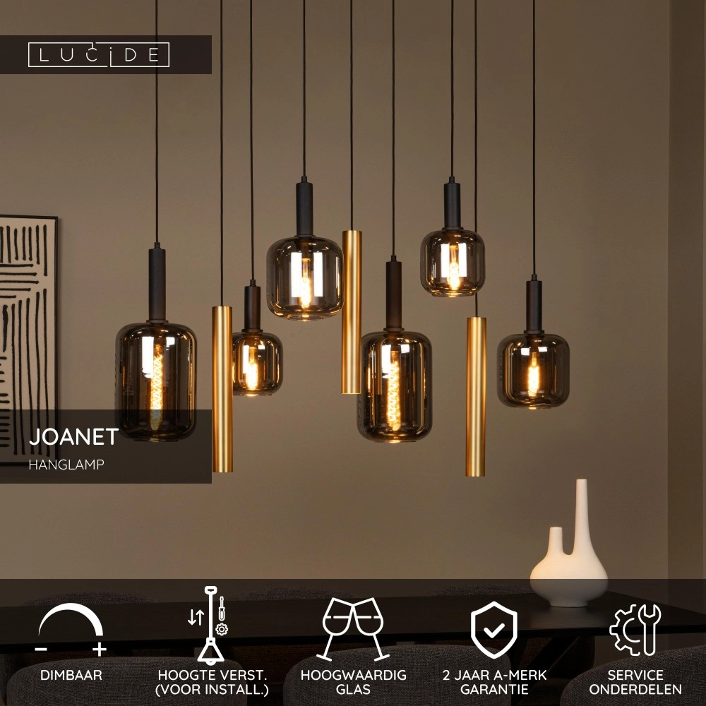 Pendellampe Joanet 6-Licht Gold Lucide 5411212452931