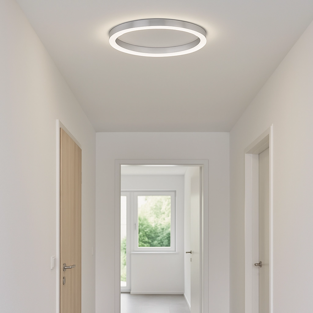 Schlanke LED-Deckenleuchte im Flur