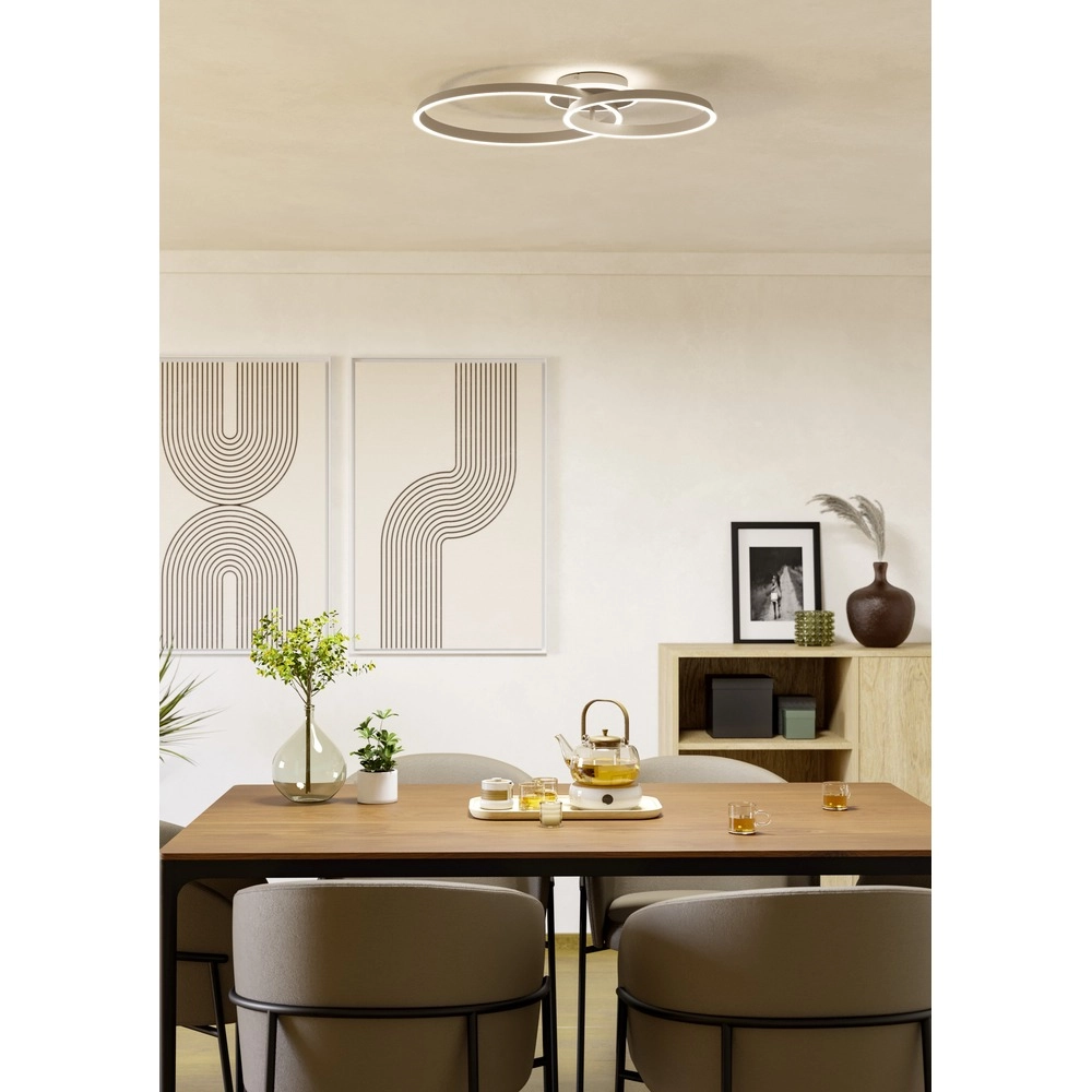 Moderne Deckenlampe Girifalco Sandbraun 67 x 48 cm Eglo 9008606408764