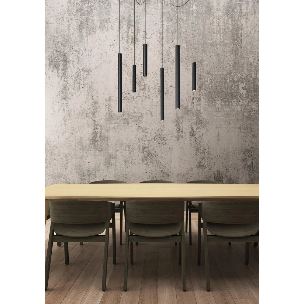 6-Licht Pendellampe Lorenz Design Schwarz Lucide 5411212740700