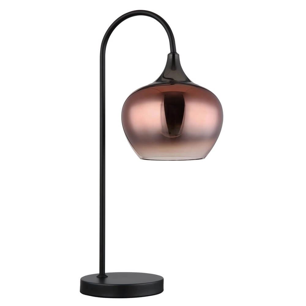 Schwarze Tischleuchte Maxy mit rotem Glas einzeln Globo 9007371456987