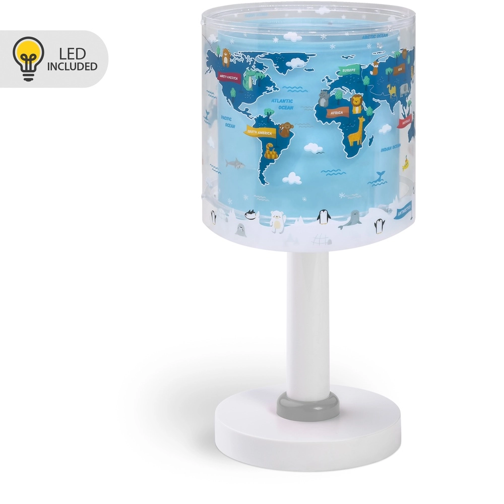Tischleuchte für Kinderzimmer Kids World blau
