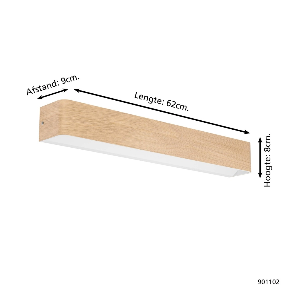 Wandlampe mit Holzoptik Sania 6 62 cm – LED Eglo 9008606299874