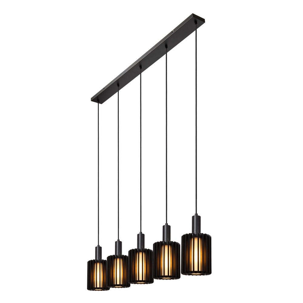 5-Licht Pendellampe Lambres Straight Black Lucide 5411212452962